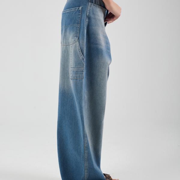 Baggy-Fit Vintage Washed Denim