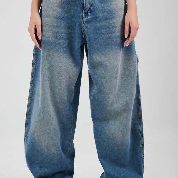 Baggy-Fit Vintage Washed Denim