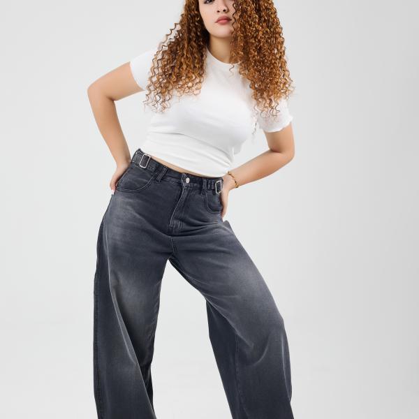 Baggy-Fit Charcoal Gray Denim