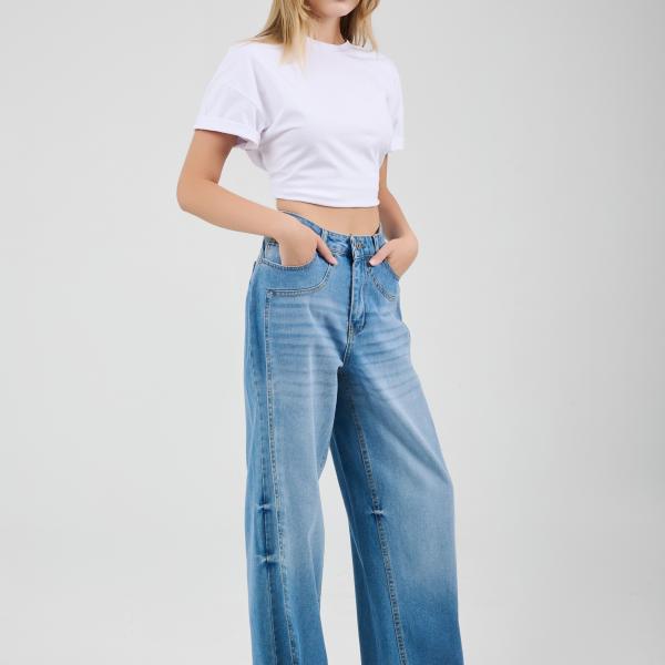 Long-Leg Mid Blue Denim