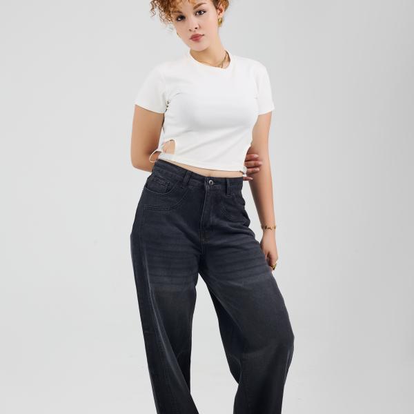 Long-Leg Washed Charcoal Black