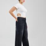 Long-Leg Washed Charcoal Black