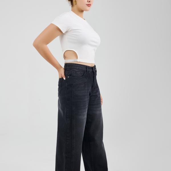 Long-Leg Washed Charcoal Black