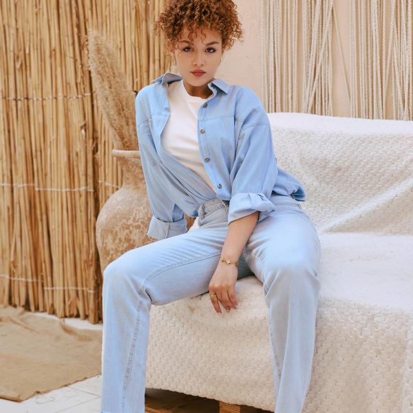 Mom-Fit Sky Blue Denim