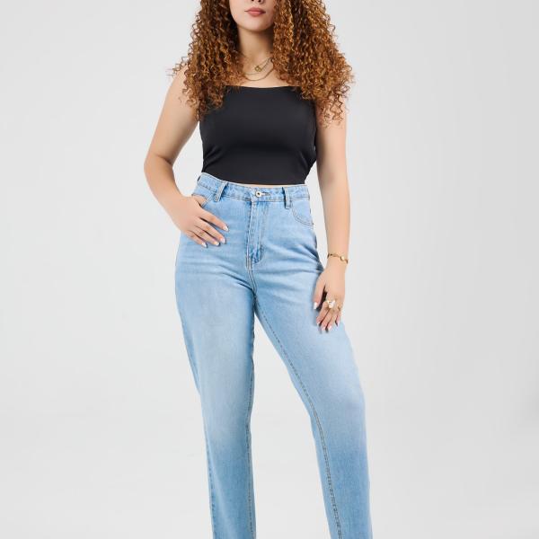 Mom-Fit Mid Blue Denim