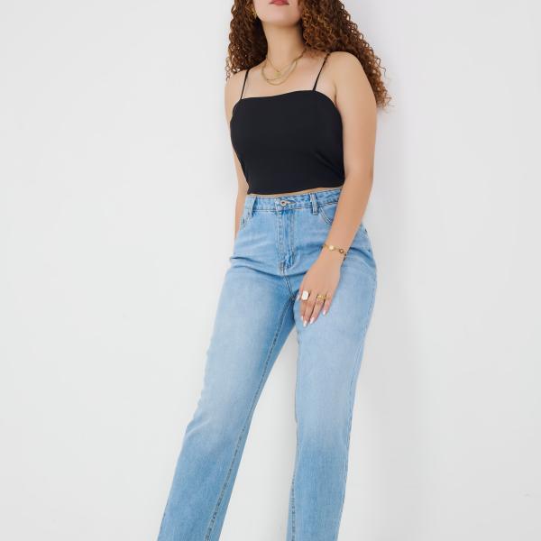 Mom-Fit Mid Blue Denim