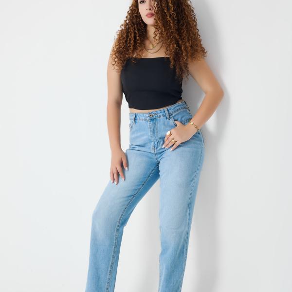 Mom-Fit Mid Blue Denim