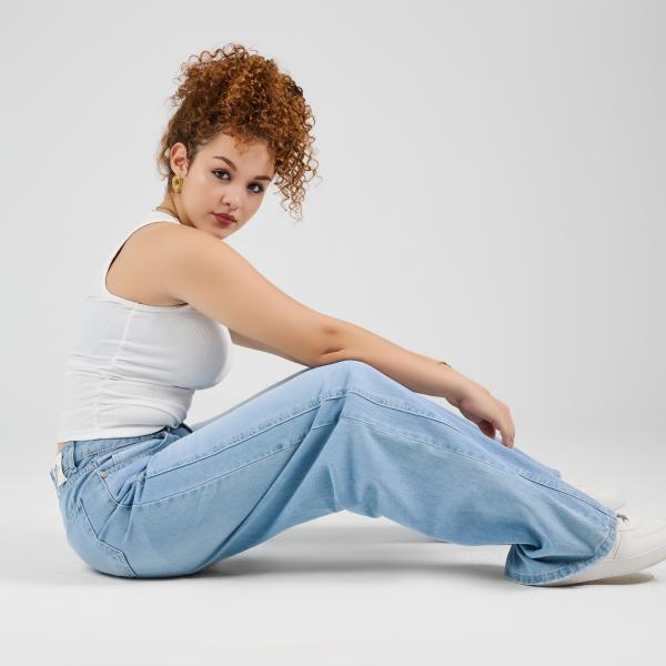 Long-Leg Light Blue Denim