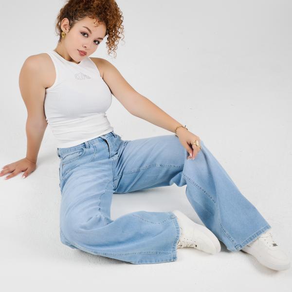 Long-Leg Light Blue Denim