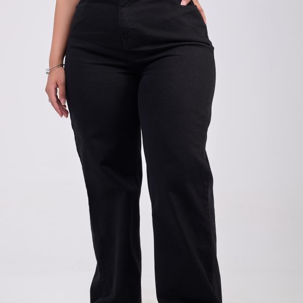 Wide-Leg ComfiCut Black Gabardine