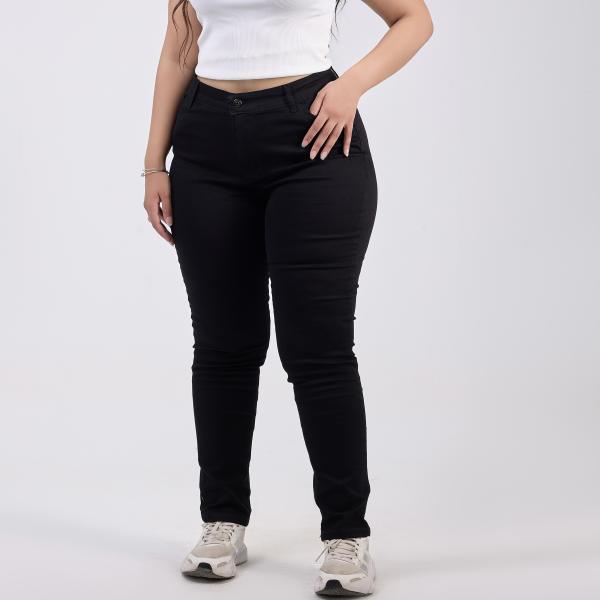 Skinny Plus-Sized Black Gabardine