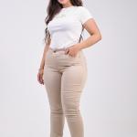 Skinny Beige Gabardine