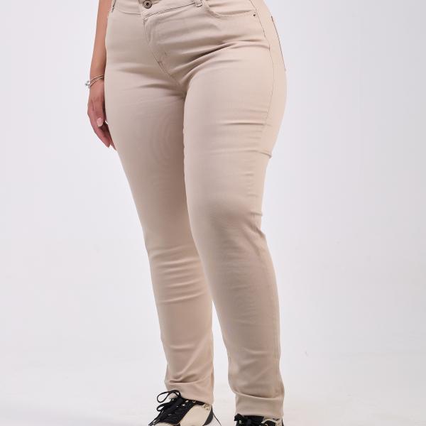 Skinny Beige Gabardine