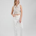 Mom-Fit White Gabardine
