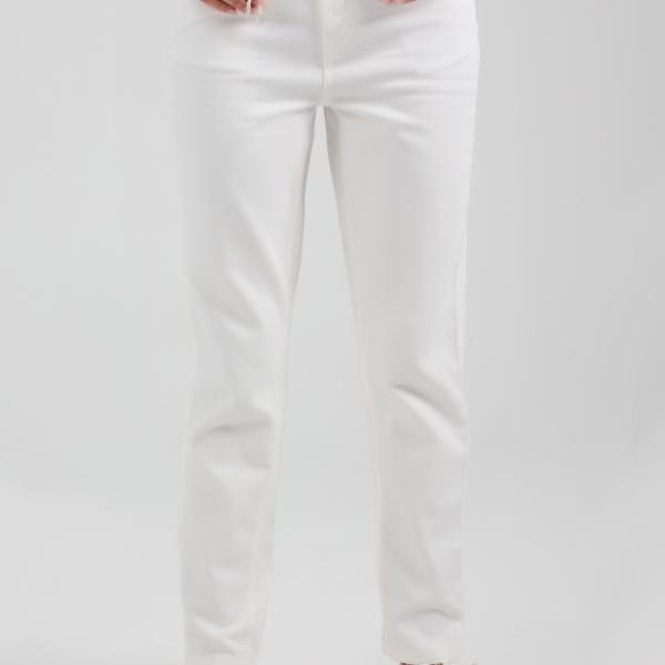 Mom-Fit White Gabardine