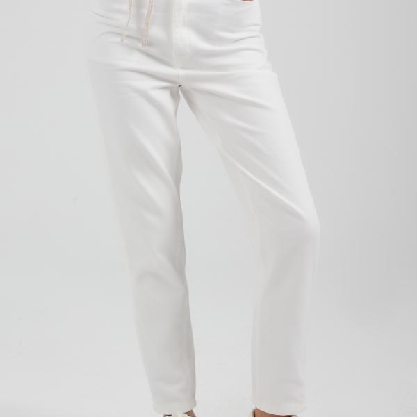 Mom-Fit White Gabardine