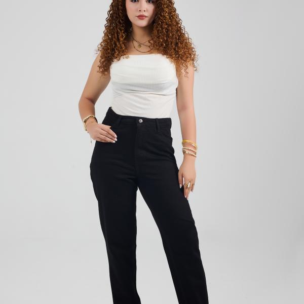 Mom-Fit Black Gabardine