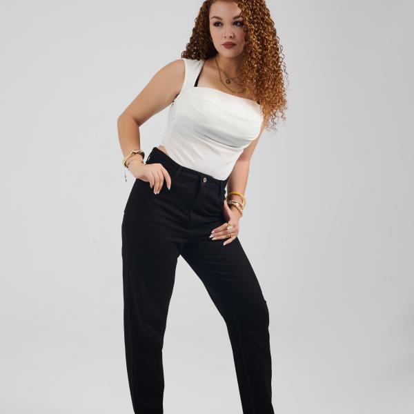 Mom-Fit Black Gabardine