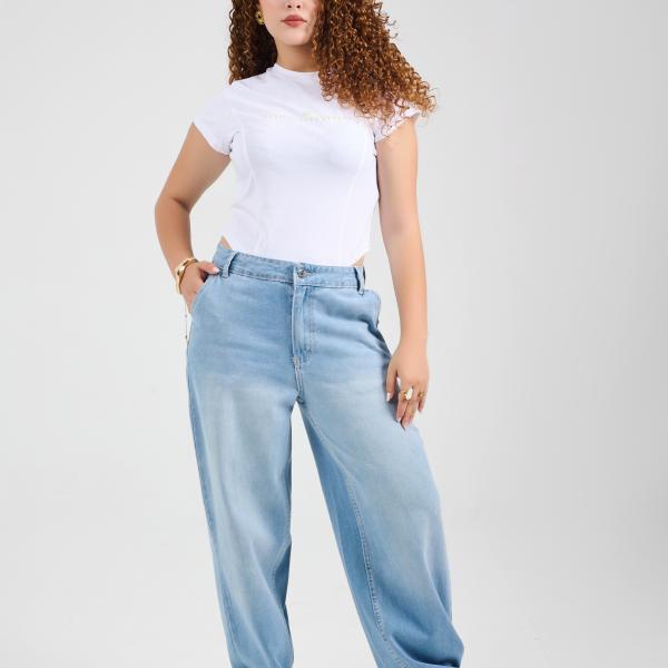 Baggy-Fit Light Blue Denim