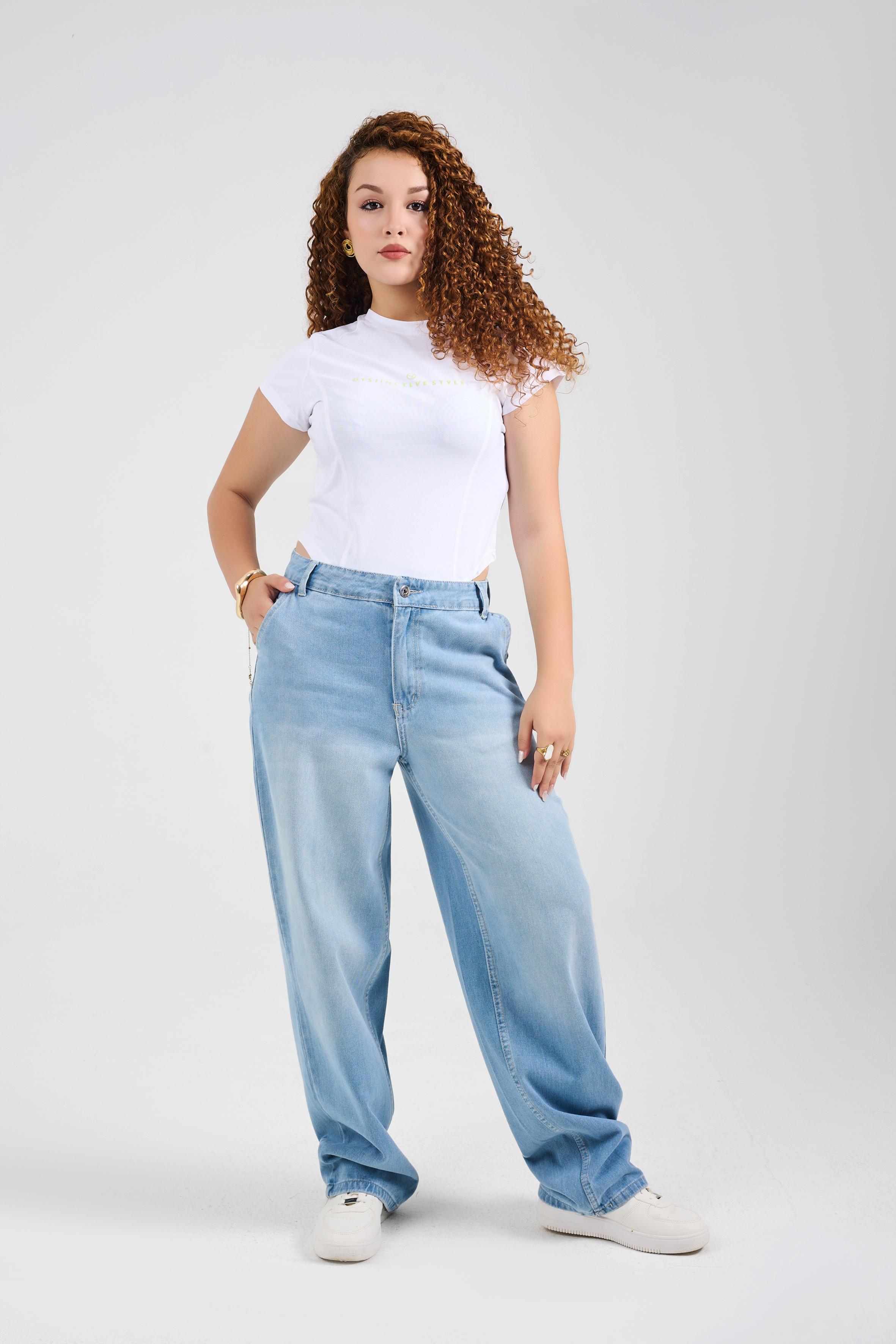 Baggy-Fit Light Blue Denim