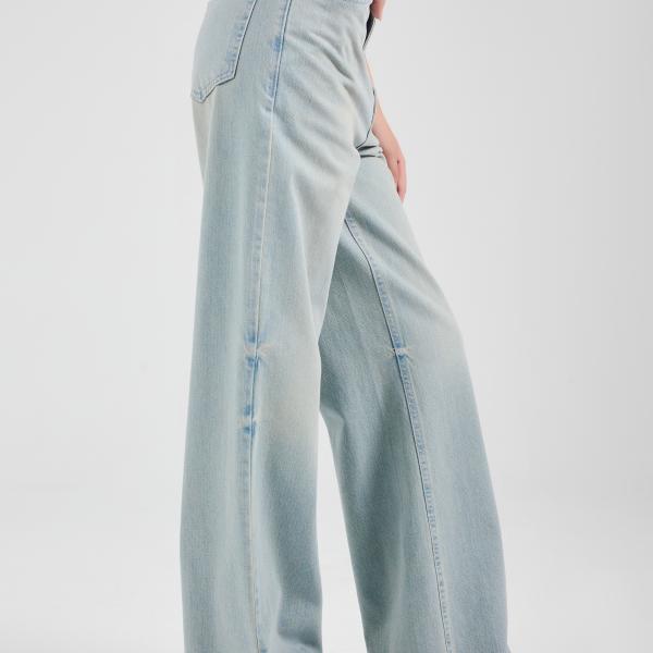 Wide-Leg Vintage Blue Denim