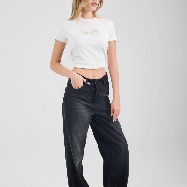 Classic-Straight Charcoal Black Denim