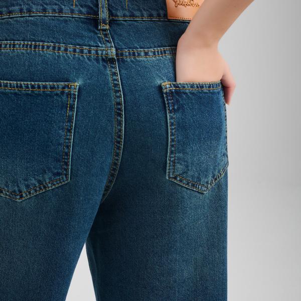 Wide-Leg Blue Vintage Olive Denim