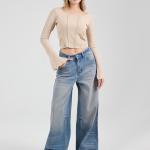 Wide-Loose Dirty Blue Denim