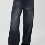 Wide-Leg Charcoal Black Denim