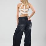 Wide-Leg Charcoal Black Denim