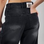 Wide-Leg Charcoal Black Denim