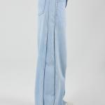 Wide-Leg Sky Washed Blue denim