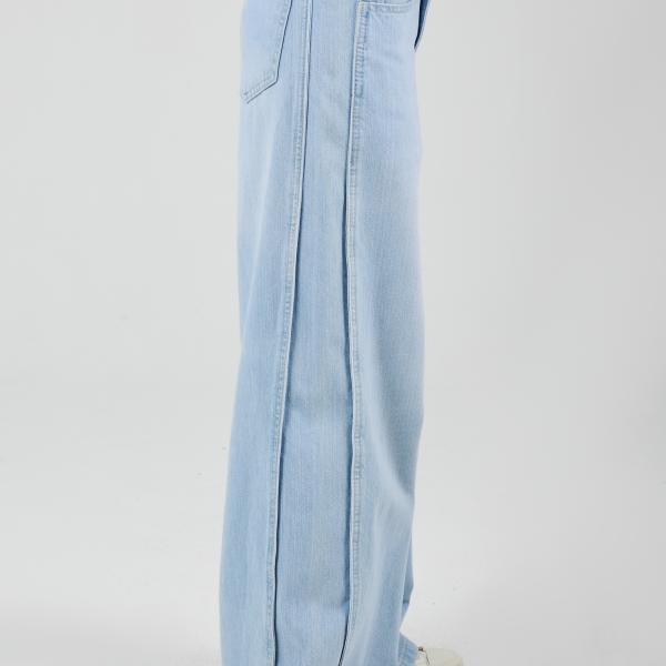 Wide-Leg Sky Washed Blue denim