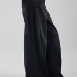 Wide-Loose Strapped Black Denim