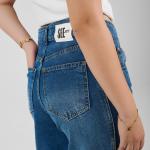 Wide-Leg Dark Blue Denim