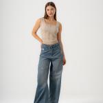 Wide-Loose Dirty Blue Denim