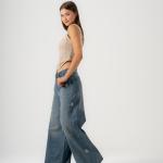 Wide-Loose Dirty Blue Denim