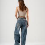 Wide-Loose Dirty Blue Denim