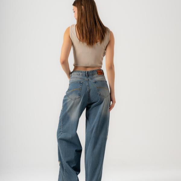 Wide-Loose Dirty Blue Denim