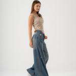 Wide-Loose Dirty Blue Denim