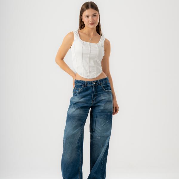 Baggy-Fit Faded Dark Blue