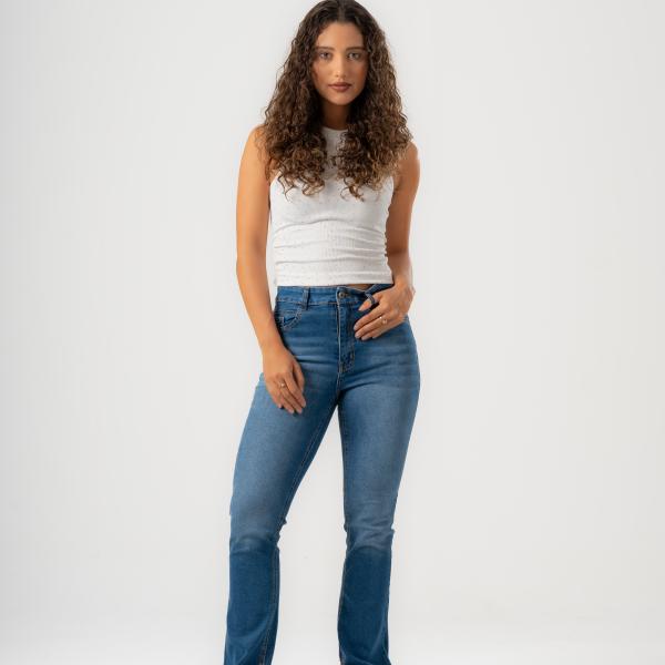 Boot-Cut Dark Blue Denim