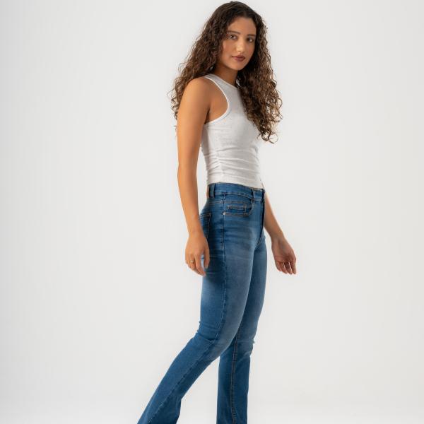 Boot-Cut Dark Blue Denim