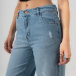 Wide-Leg Light Rush Ripped Denim