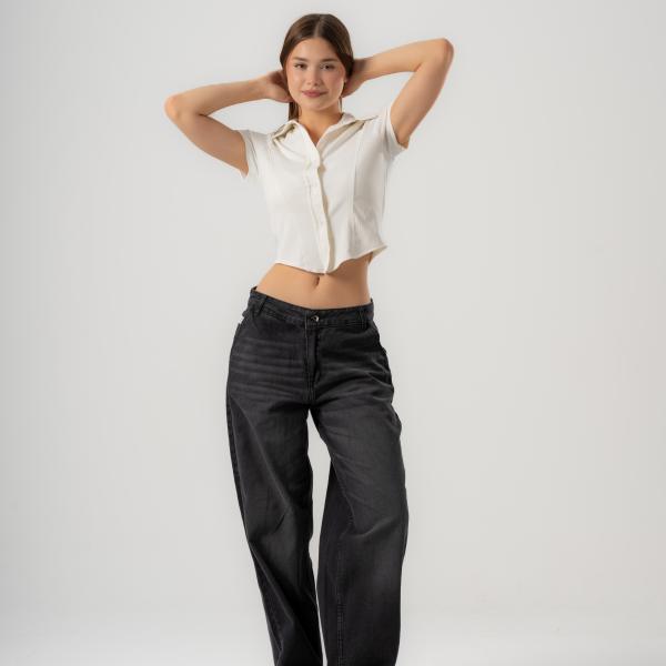 Baggy-Fit Charcoal Black Denim