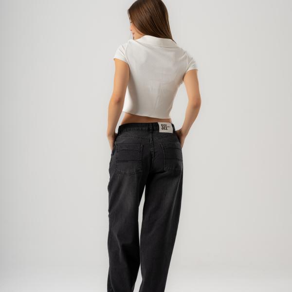 Baggy-Fit Charcoal Black Denim