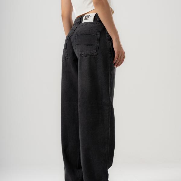 Baggy-Fit Charcoal Black Denim