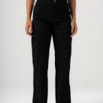 Wide-Leg Black Gabardine