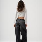 Baggy-Fit Charcoal Washed Denim