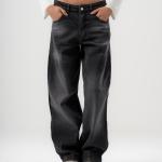 Baggy-Fit Charcoal Washed Denim